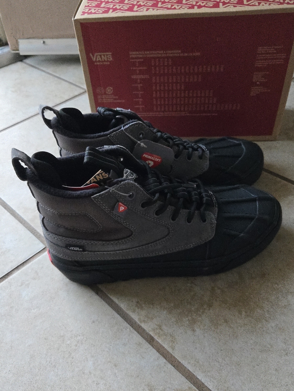 Vans Sk8 Hi Del Pato Women size 8.5 Grey and Black Primaloft 052026 - Picture 5 of 7